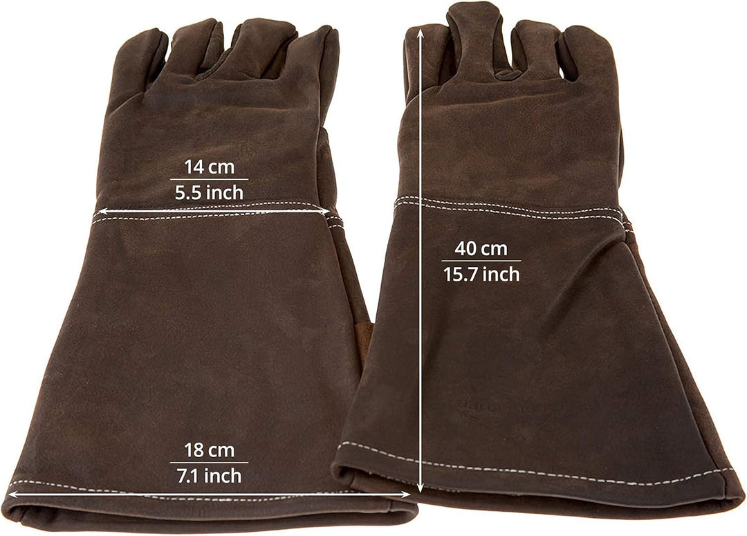 Alpenleder Grillhandschuhe ALPENGLÜHEN – Echt Leder Grill Handschuhe – Feuerfeste Grillhandschuhe mi