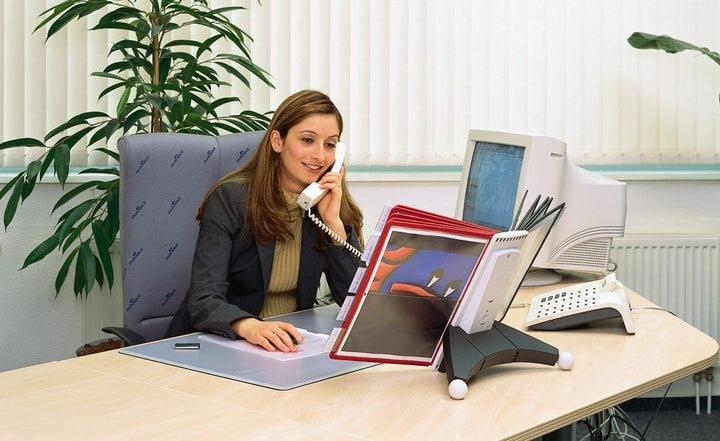 Durable Sichttafelsystem Sherpa Table mit 10 Sichttafeln, 1 Stück, schwarz/rot, 563200 Tisch 10 Tafe