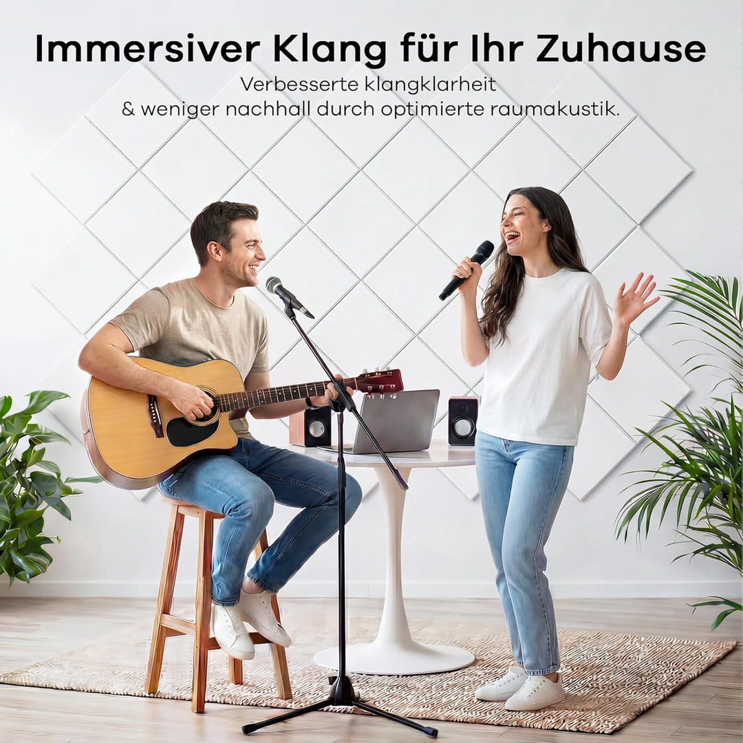 Akustikplatten Selbstklebend, 30x30x0,9 cm Quadratische Akustikpaneele Schallabsorber, Hochverdichte