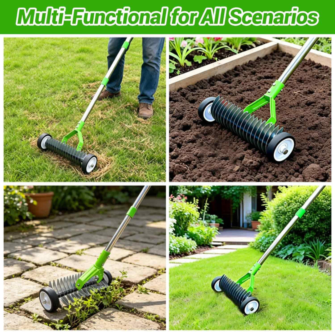 3-Section Handle Tube thatch Rake Rasenrechen Gartenspitzhacke rostfrei Nicht reibungsanfällig leich