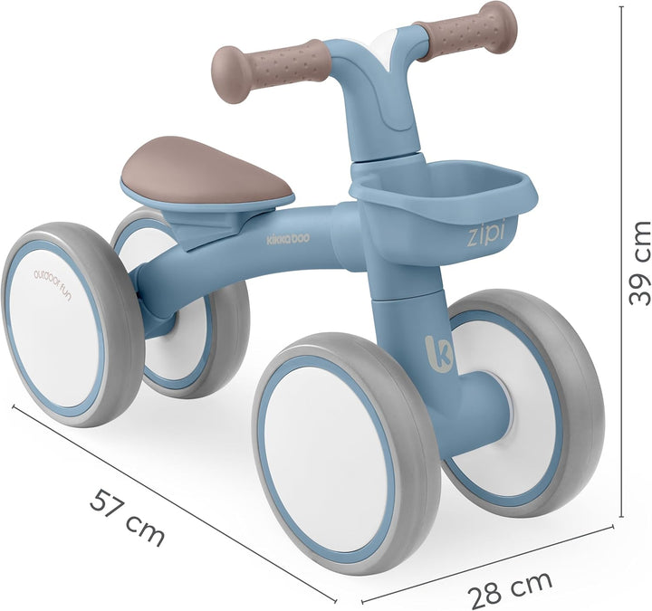 KikkaBoo ZIPI Fahrrad Ohne Pedale, Laufrad mit Korb, Einstellbar, Kinderspielzeug, Baby-Geschenk Bla
