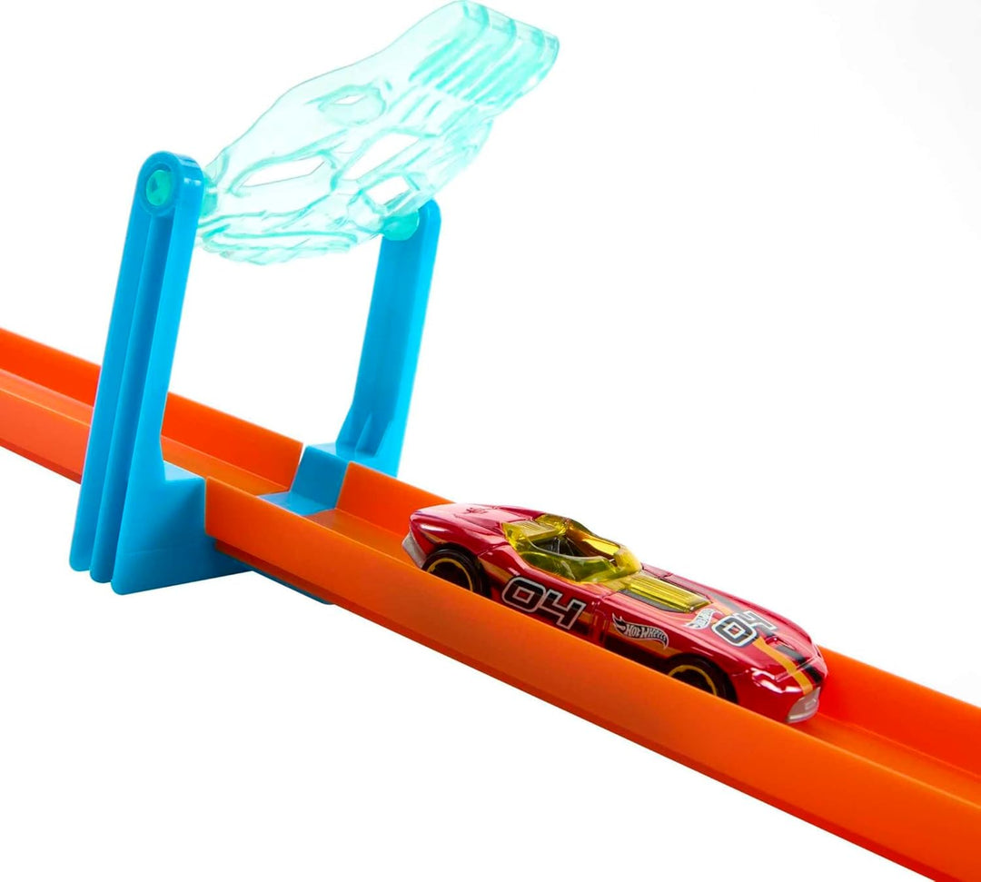 Hot Wheels Track Builder EIS-Crash Set - Track im EIS-Design, Fahrzeug, Container zur Aufbewahrung,