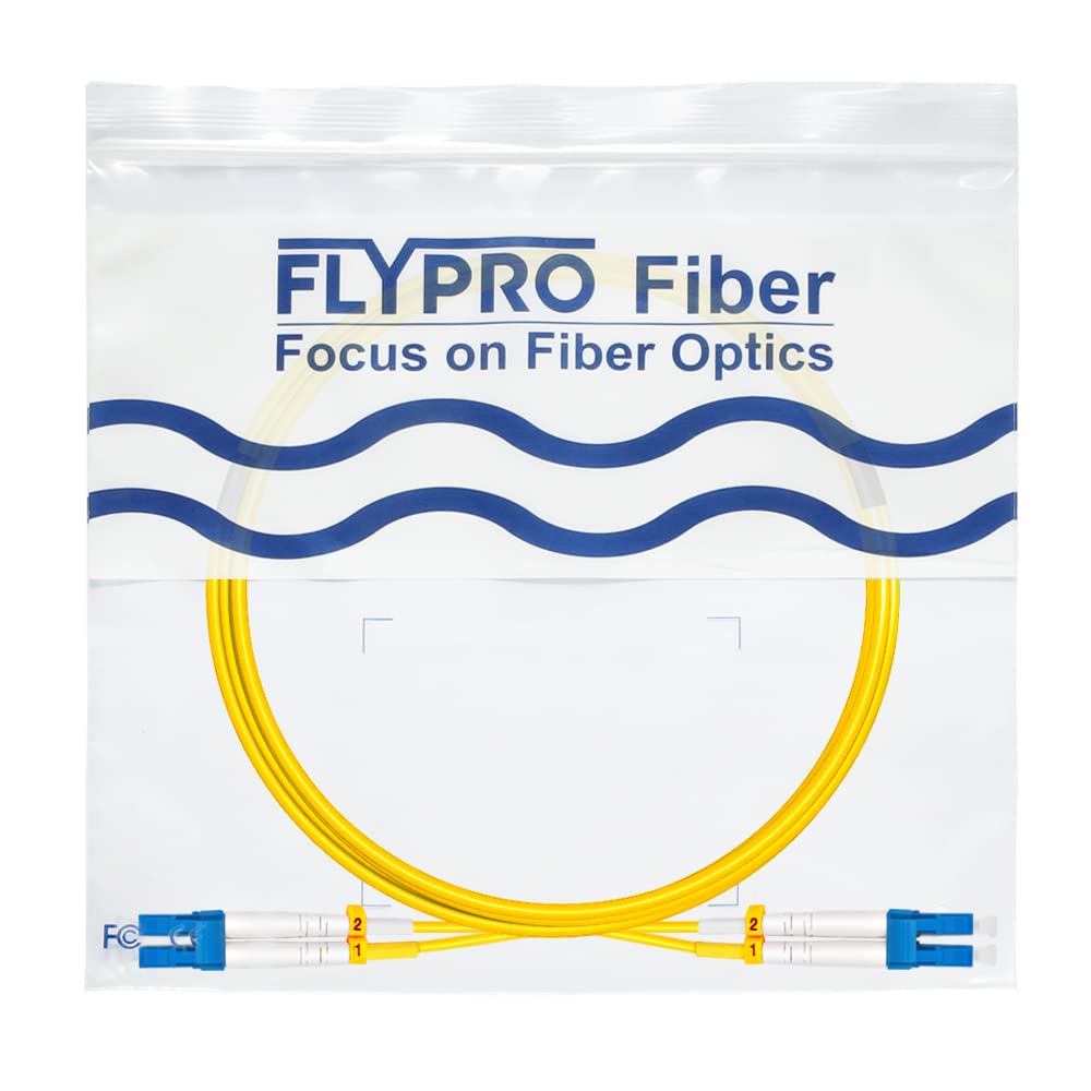 FLYPROFiber 0.5M OS2 LC auf LC LWL Glasfaser Patchkabel | Längenoption: 0,2m-200m, 1G/10GB Singlemod