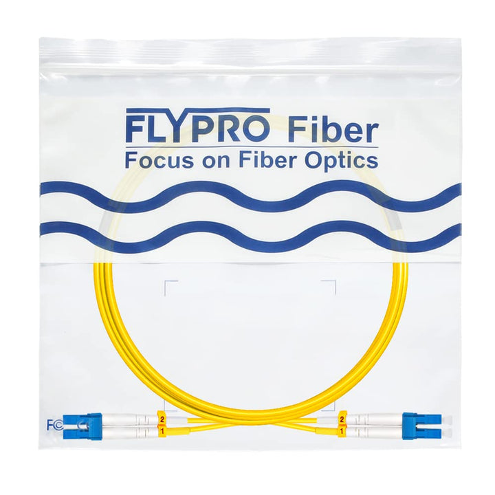 FLYPROFiber 0.5M OS2 LC auf LC LWL Glasfaser Patchkabel | Längenoption: 0,2m-200m, 1G/10GB Singlemod
