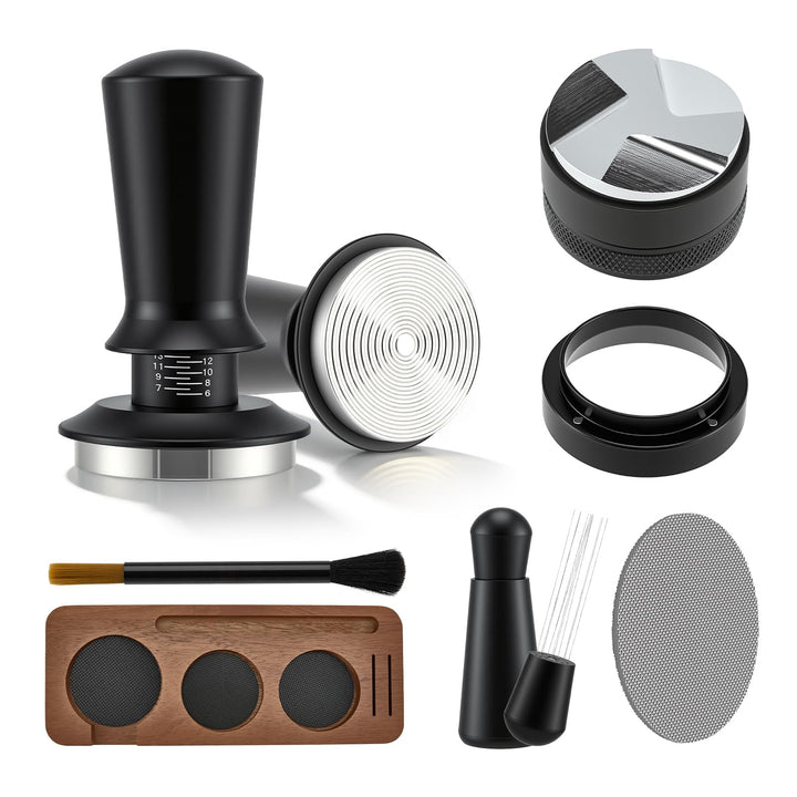 51mm Espresso Tamper 7er Set, Espresso-Tamper-Werkzeuge mit Tamperstation, Distributor, WDT Tool, Do