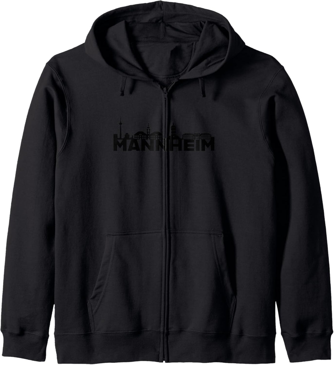 Mannheim Deutschland City Skyline Silhouette Umrissskizze Kapuzenjacke