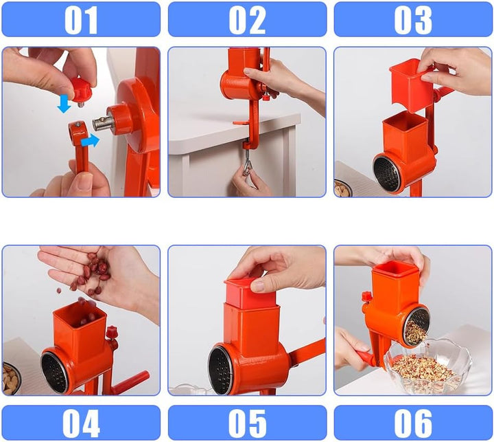 Getreidemühle, Haferquetsche Bolt Knob Handverstellbar Schrotmühle Manuelle Langlebiger Kunststoff A