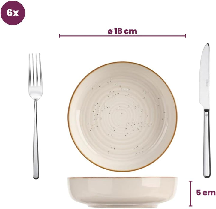 »Baltic« Teller tief, ø: 185 mm, vanilla, 6 Stück 6-teilig Creme, 6-teilig Creme