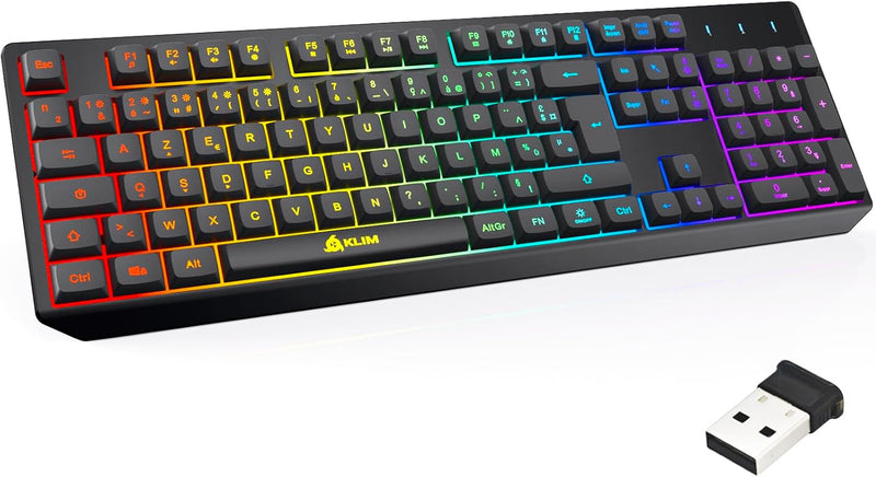 KLIM Chroma Tastatur Gamer AZERTY Wireless - French Layout