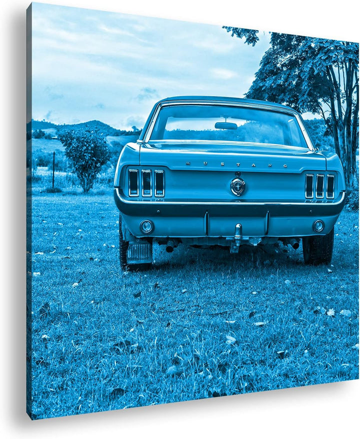 deyoli Alter Mustang Format: 60x60 Effekt: Zeichnung als Leinwandbild, Motiv auf Echtholzrahmen, Hoc
