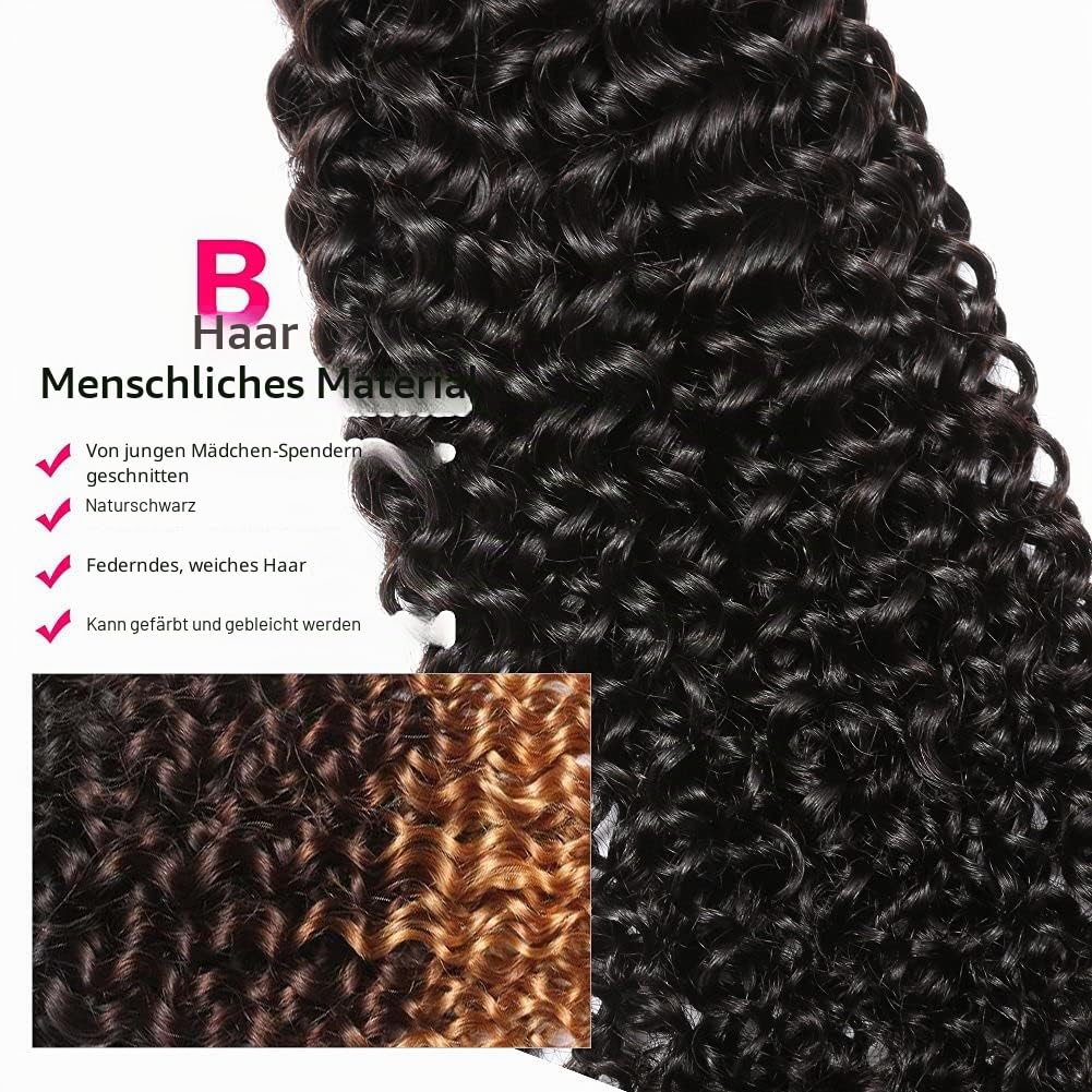 10A Brazilian Hair 3 Bundles Curly Human Hair Bundles 12 14 16 Brasilianische Haare Kinky Curly Huma