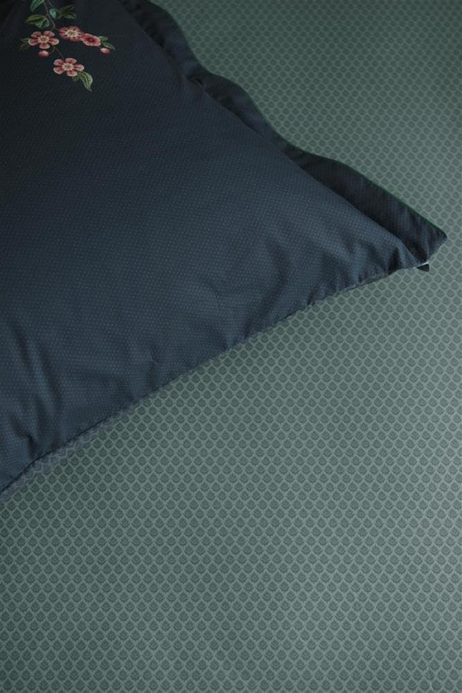 Pip Studio Perkal-Spannbettlaken Thousand Leaves Farbe Blue Grey Grösse 100x200 HH: 25