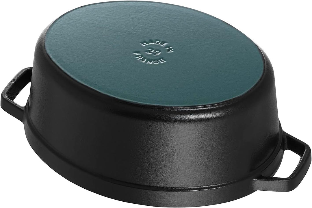 STAUB Gusseisen Bräter/Cocotte, Oval 17 cm, 1 L, Aromaregen Funktion, Für alle Herdarten geeignet, S