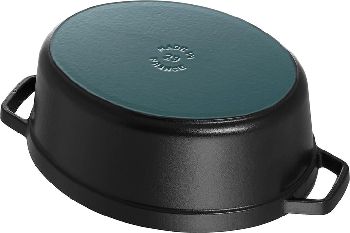 STAUB Gusseisen Bräter/Cocotte, Oval 17 cm, 1 L, Aromaregen Funktion, Für alle Herdarten geeignet, S
