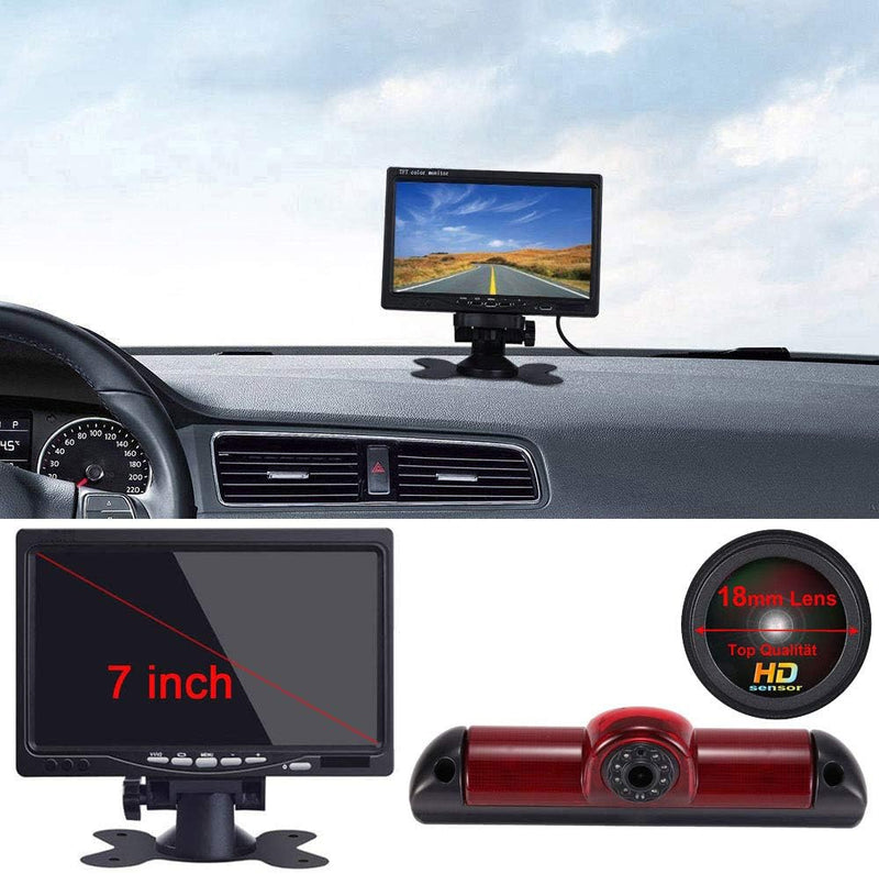 Auto Dritte Dach Top Mount Bremslicht Rückfahrkamera Rückfahrsystem Einparkkamera+ 7 Zoll LCD Monito