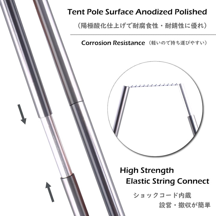 TRIWONDER 2 Stück Zeltstange, Alu Zeltstange Reparatur Set, Aluminium Tarp Pole Tarpstange, Aufstell