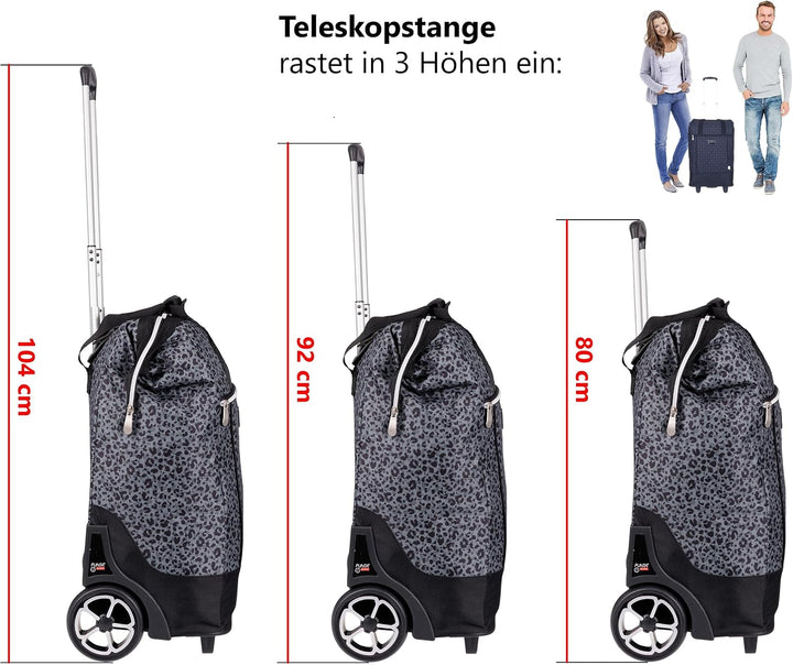 Punta Big Wheel Einkaufstrolley Shopping Trolley 10303 0127 Leopard +t | Grau Einkaufsroller Markt K
