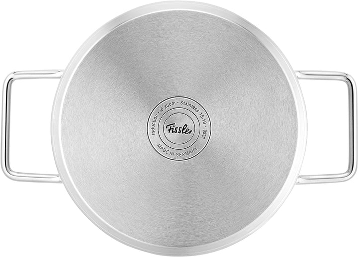 Fissler Pure Collection / Edelstahl-Bratentopf (Ø 24 cm, 3,9L) Töpfe inkl. Metall-Deckel, Innen-Skal