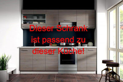 Kuechen-preisbombe Küchen Glashängeschrank 80 cm für das Modell,Dave 240 Eiche Sonoma Trüffel'