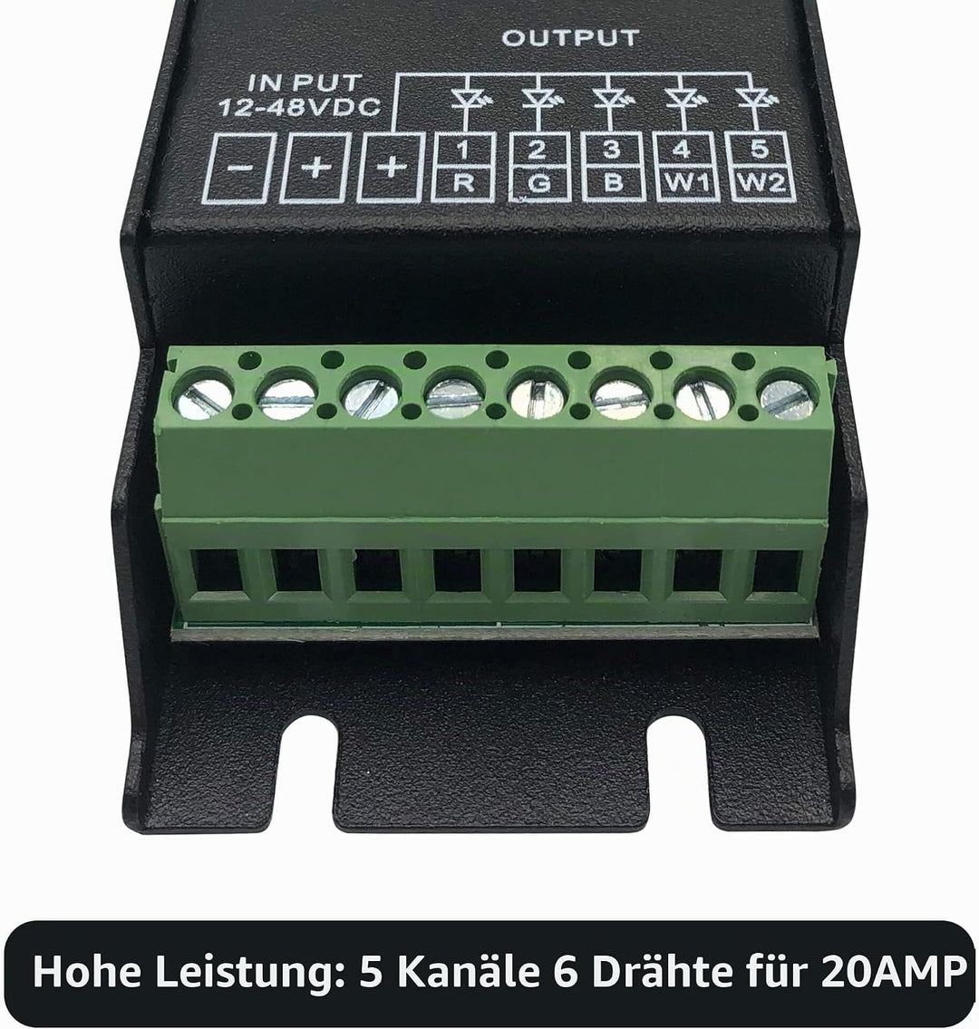 GIDEALED 5 Kanal DMX Decoder mit RDM Digitalanzeige,DMX512 Dimmertreiber PWM LED Controller für RGBC