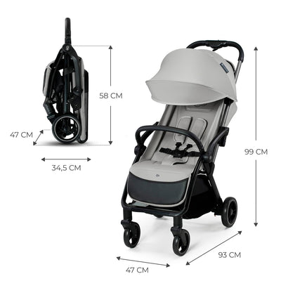 Kinderkraft APINO Buggy bis 22 kg, Liegebuggy, Kinderwagen, Leicht - 7,5kg, Automatisches zusammekla