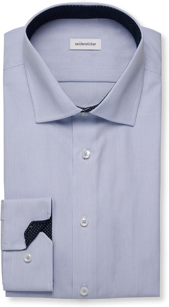 Seidensticker Herren Men Slim Patch Longsleeve Cotton Hemd 36 Hellblau(653700), 36 Hellblau(653700)