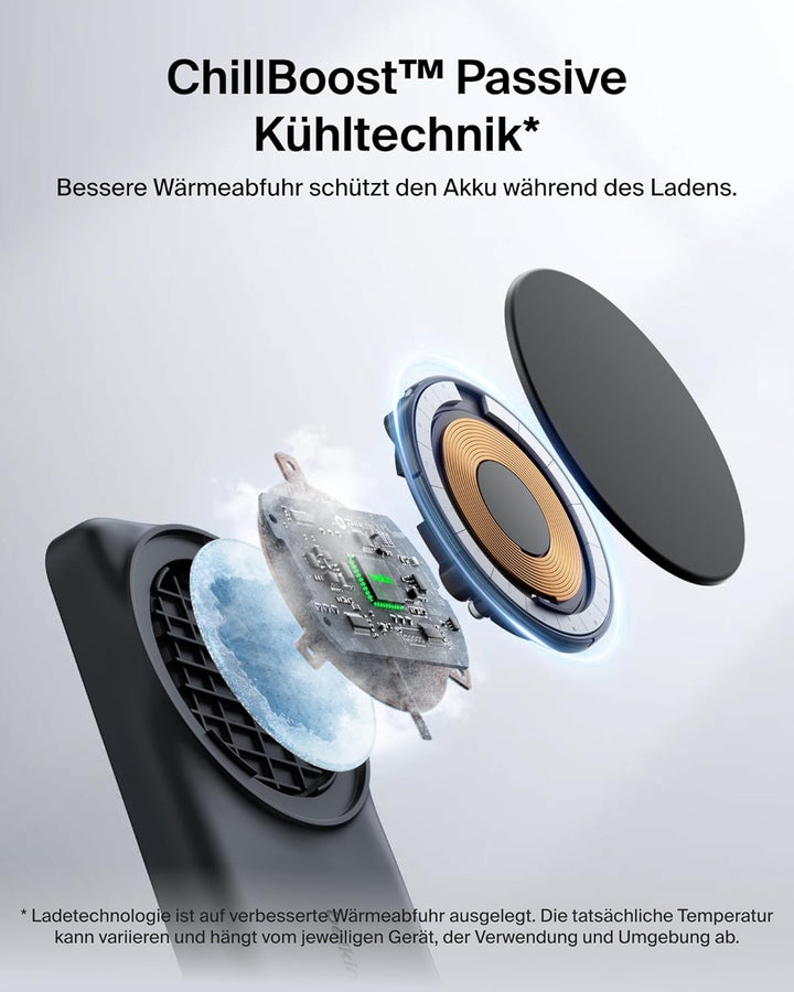 Belkin UltraCharge Qi 2.2 Ladestation 2 in 1, 25W, Ladegerät MagSafe Kompatibel, Induktive Ladestati