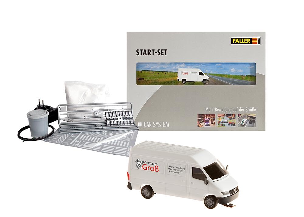 FALLER Car System Start-Set MB Sprinter Modellbausatz mit 9 Einzelteilen I Modelleisenbahn Zubehör H
