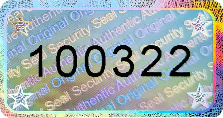 1215 Stk - 3D Hologramm-Siegel mit Seriennummer - 30*16mm silber glänzend - Sicherheitssiegel, Quali