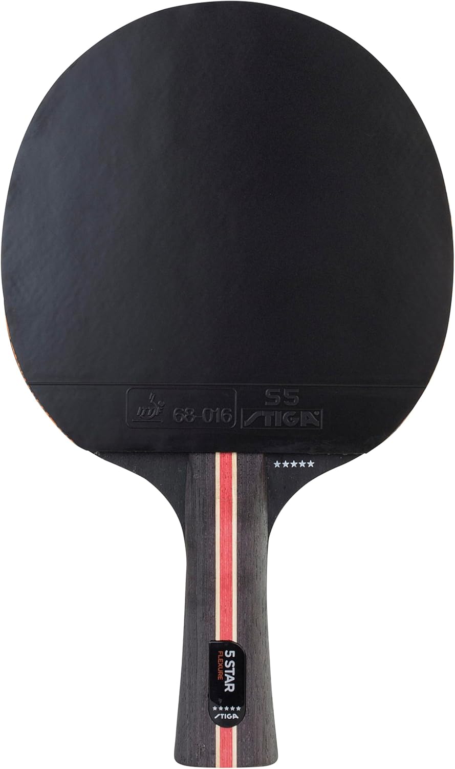 Stiga Flexure 5-Sterne Tischtennisschläger ITTF Profi Tabletennis Racket, Schwarz/Rot