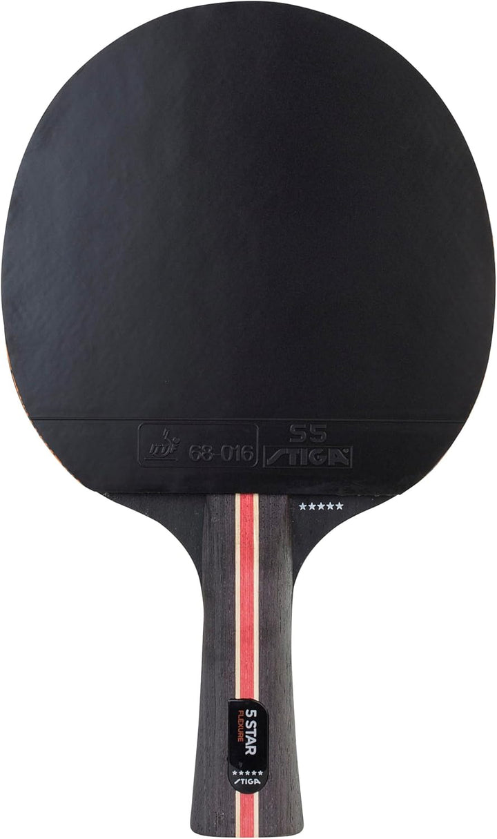 Stiga Flexure 5-Sterne Tischtennisschläger ITTF Profi Tabletennis Racket, Schwarz/Rot