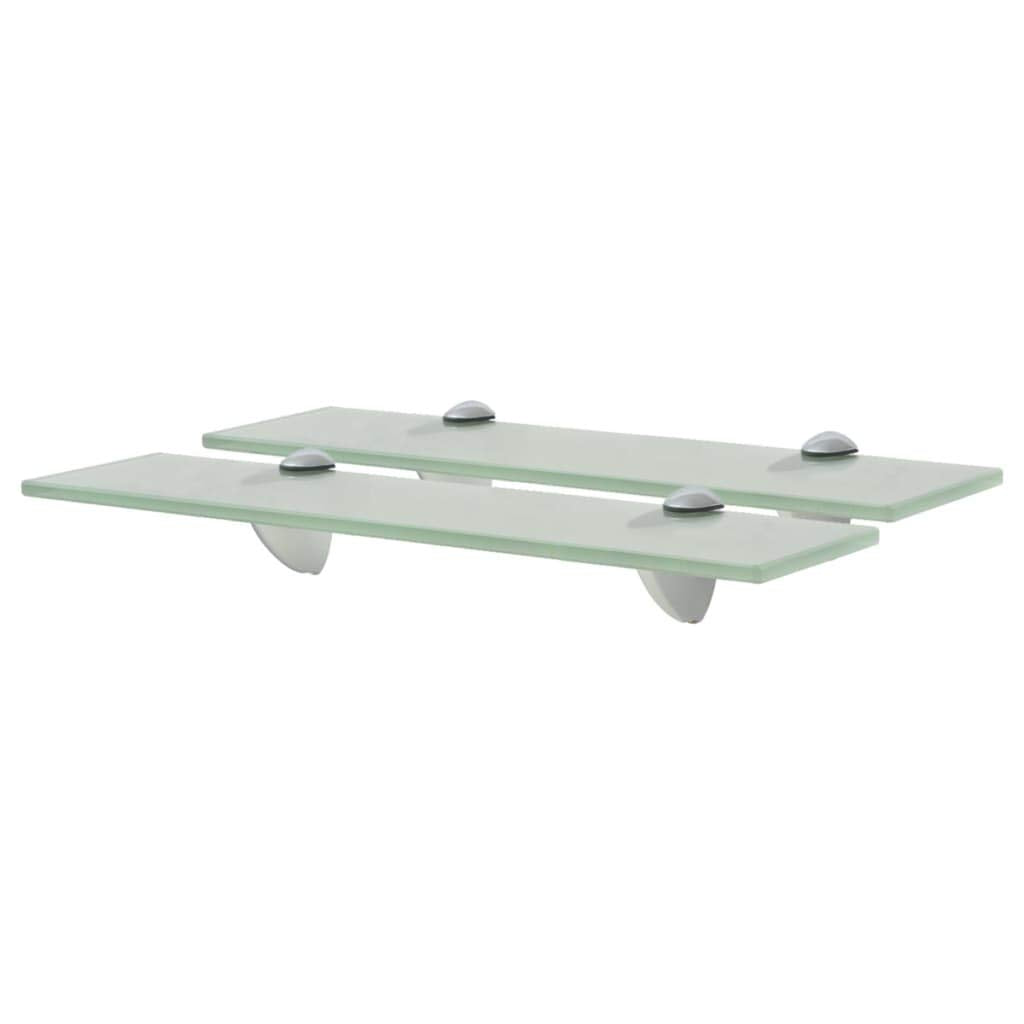 vidaXL Schweberegale 2 STK. Glas 40x20 cm 8 mm Weiss 40 x 20 cm/2, Weiss 40 x 20 cm/2