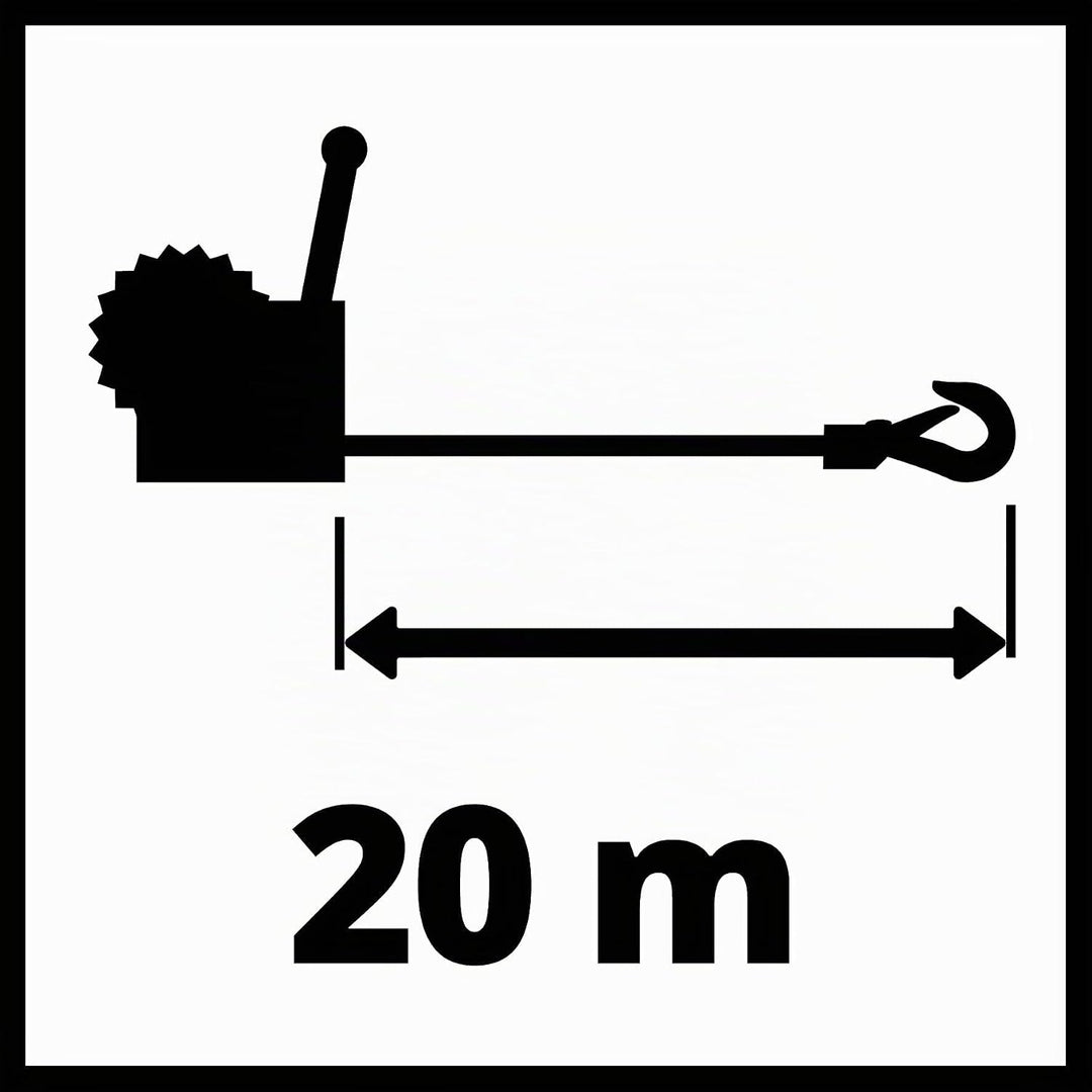 Einhell Handseilwinde TC-WI 800 (max. Tragkraft 800 kg, 20 Meter langes drallfreies Drahtseil, Rückl