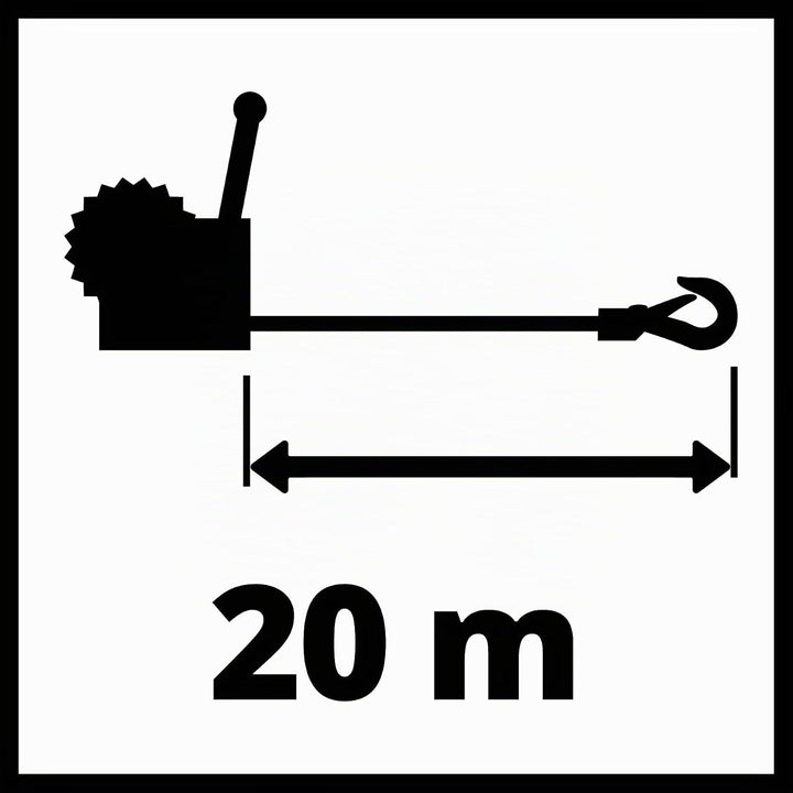 Einhell Handseilwinde TC-WI 800 (max. Tragkraft 800 kg, 20 Meter langes drallfreies Drahtseil, Rückl