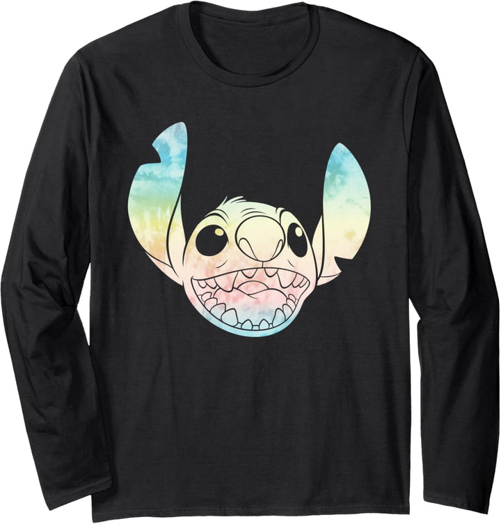 Disney Lilo and Stitch Tie Dye Face Langarmshirt