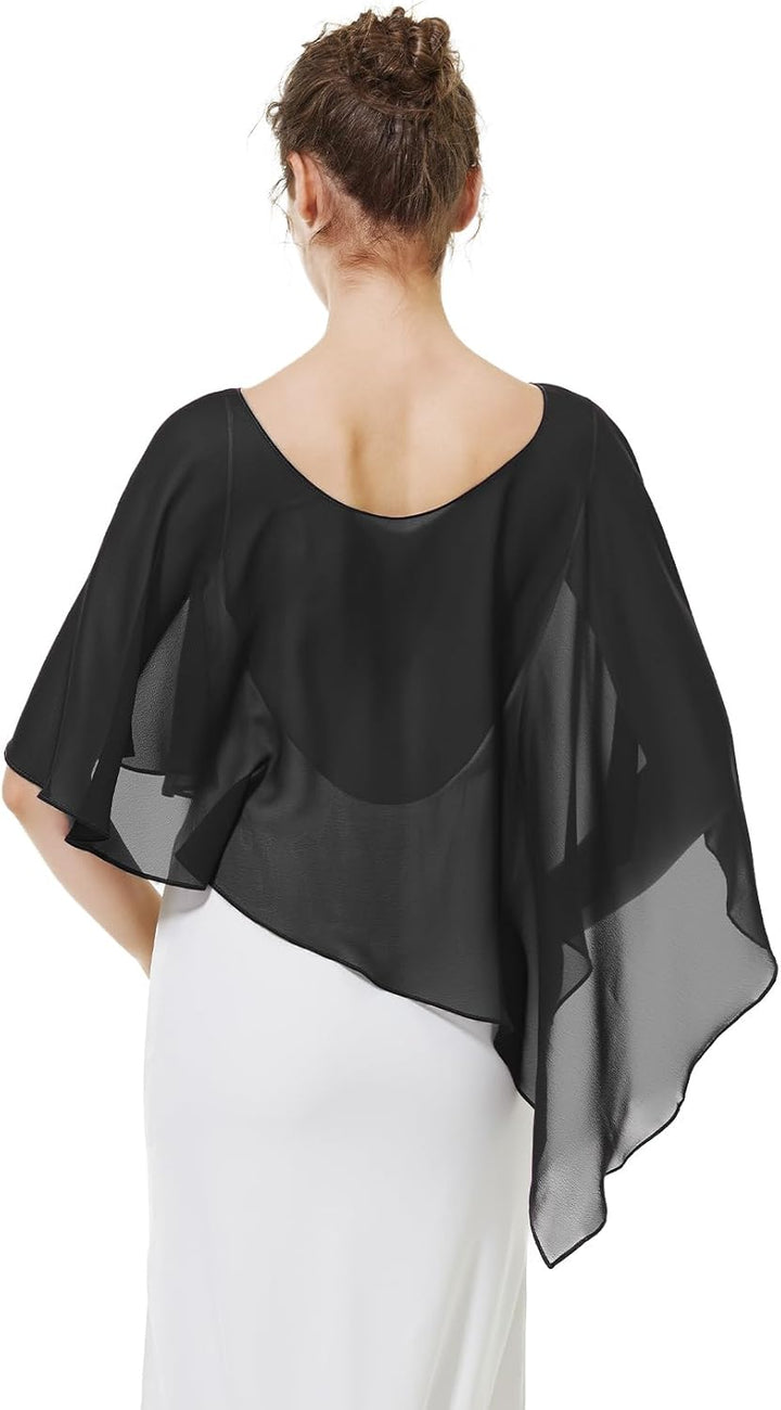 BEAUTELICATE Damen Chiffon Schal Stola Eleganten Cape Umhang für Braut Sommer Hochzeits Festliche Ab