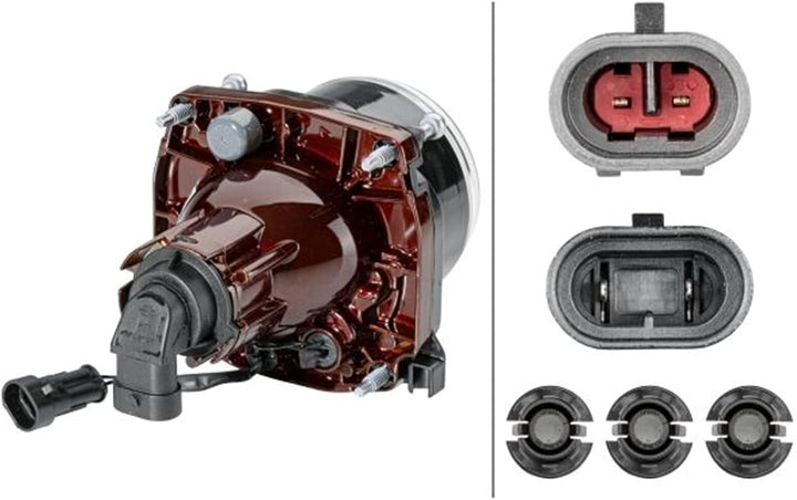 HELLA - Halogen/DE-Hauptscheinwerfer - 90mm Performance - 12V - rund - Referenzzahl: 12.5 - Einbau -