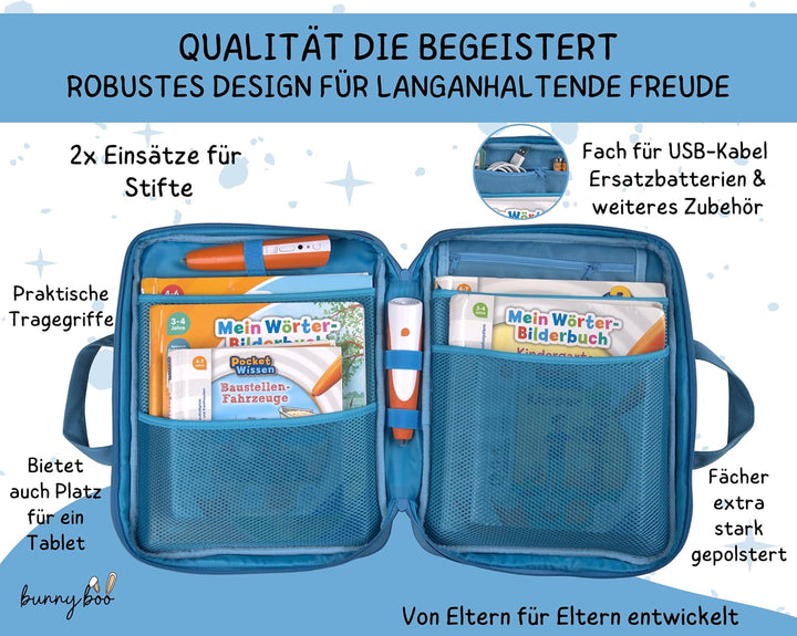 bunnyboo Tasche für TipToi - Platz für bis zu 8 Bücher - TipToi Starterset mit Einsatz für Tiptoi St