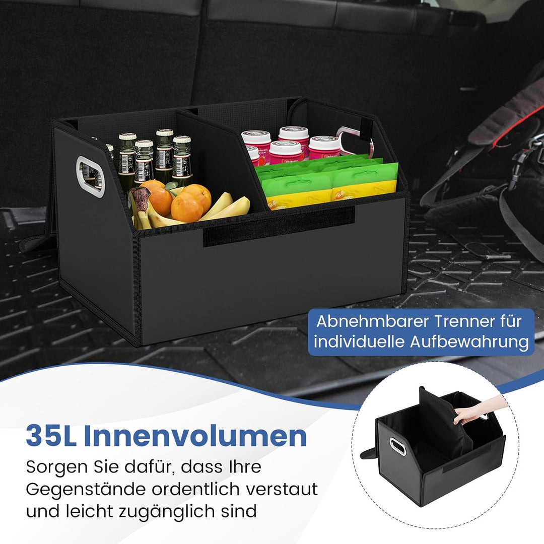 GYMAX Faltbarer Kofferraum Organizer, wasserdicht &amp; verschleissfest, Auto Kofferraum mit grosses Fas