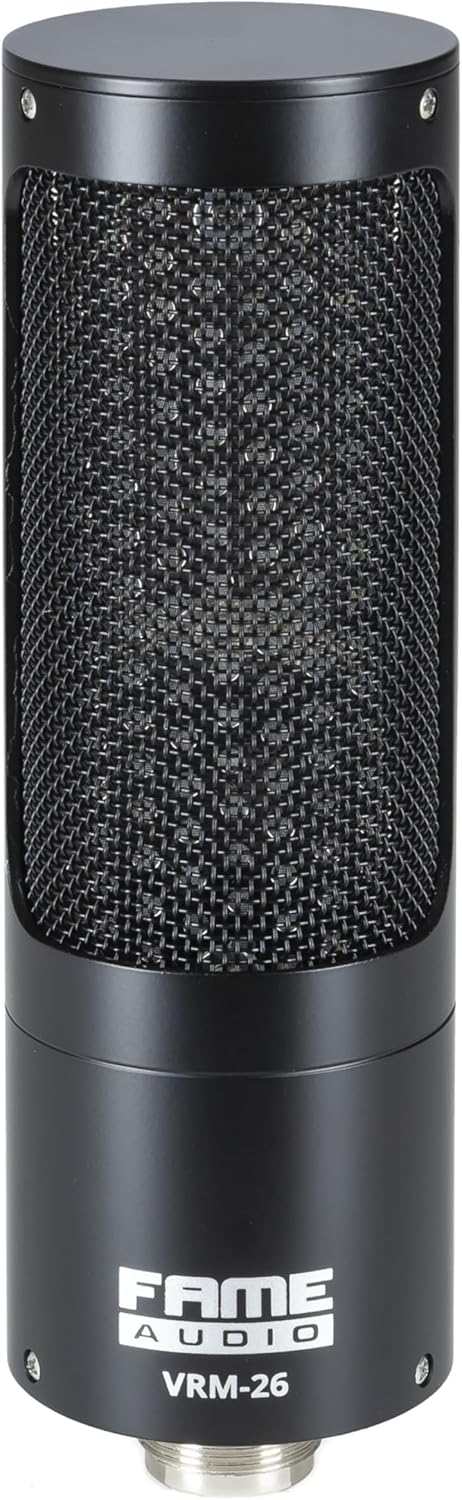 Fame Audio VRM-26 Bändchenmikrofon, Schwarz, 20-18.000Hz Frequenzbereich, 2.5 mV/Pa Empfindlichkeit,