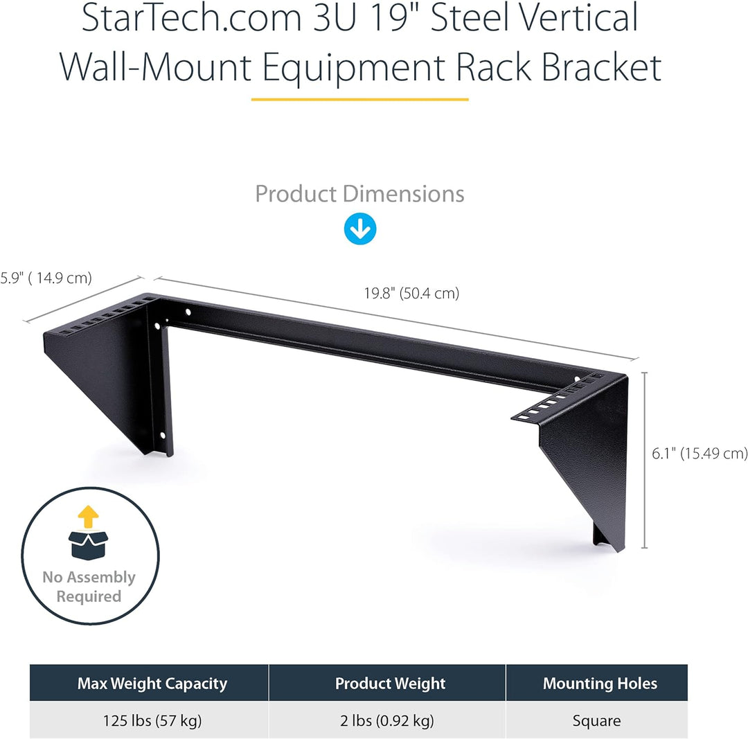 StarTech.com 3HE Wandmontage Halterung für Patch Panele - 19 Zoll - Stahl - Vertikale Montagehalteru