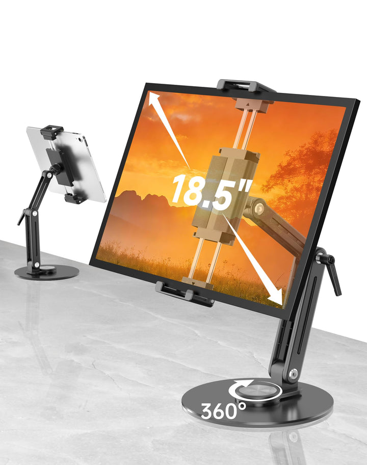 Portable Monitor Stand Tablet Halterung - Robuster Aluminium Ständer, 360° Drehbare Basis, 2 kg Trag