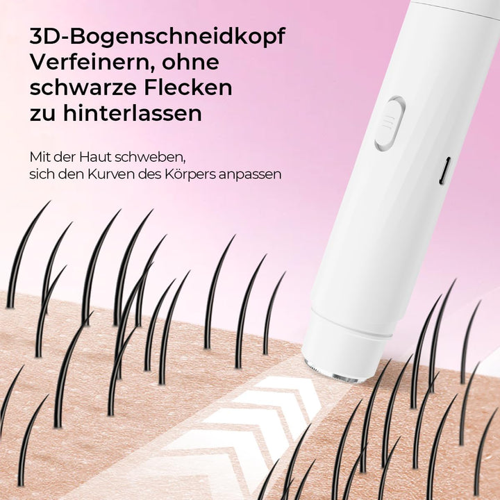 Damen-Elektrorasierer, IPX7 wasserdicht, für Nass- und Trockengebrauch geeignet, Doppelköpfe für Bei