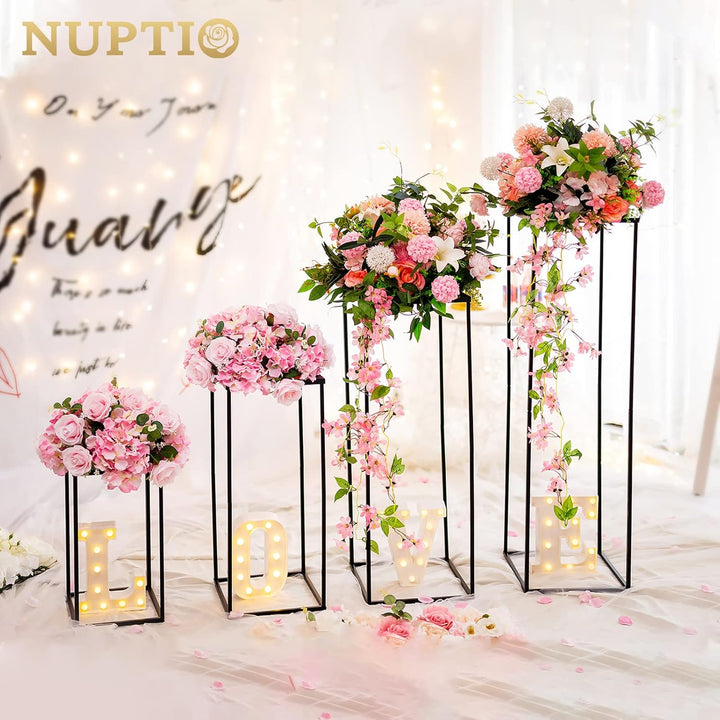Nuptio Schwarze Vase für Hochzeitsdekoration 2 Stück 60cm Hohe Pflanzenständer Blumenvasen für Hochz