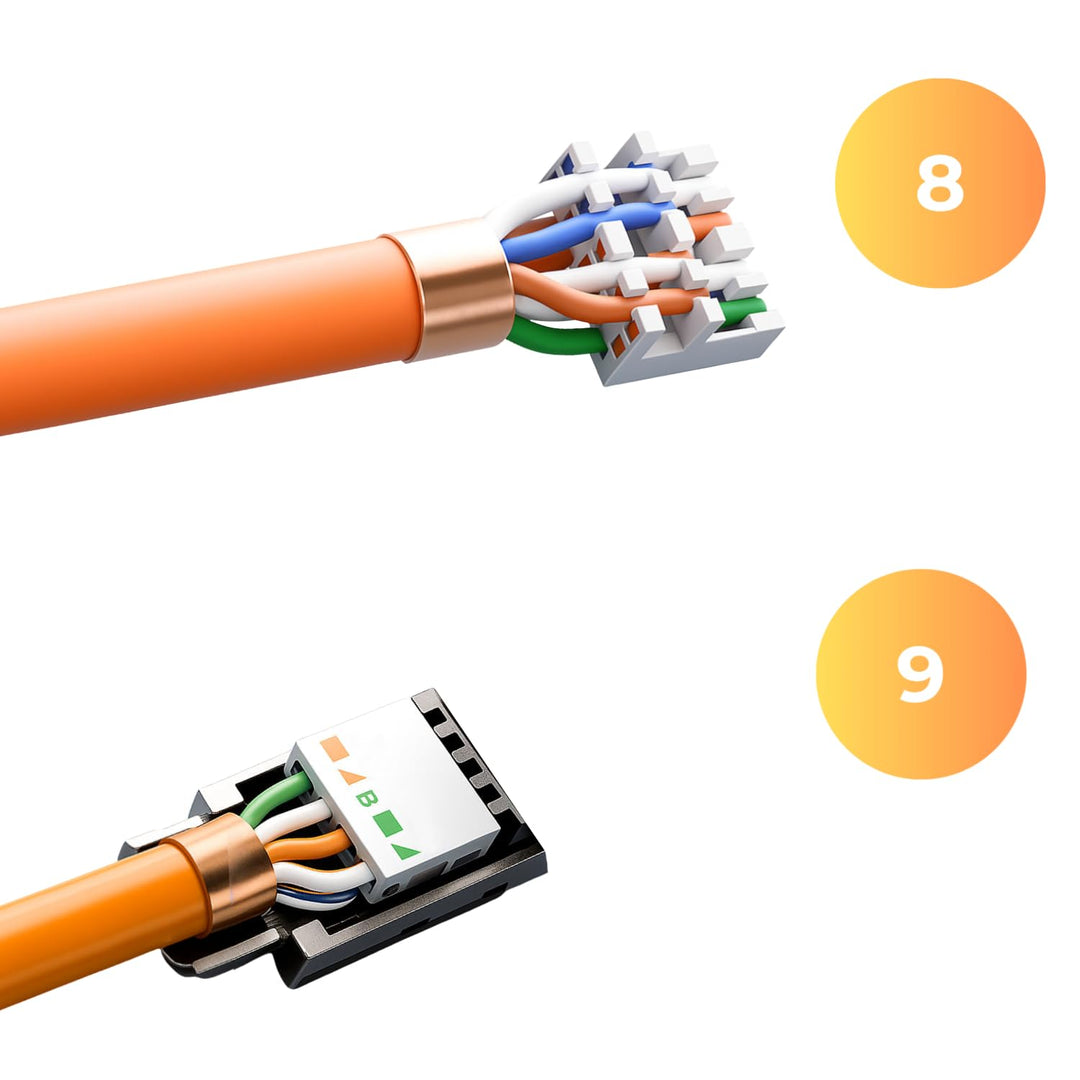 Germany B.e.s.t 6x CAT 7 Netzwerkverbinder werkzeuglos STP Kupplung feldkonfektionierbar für Etherne