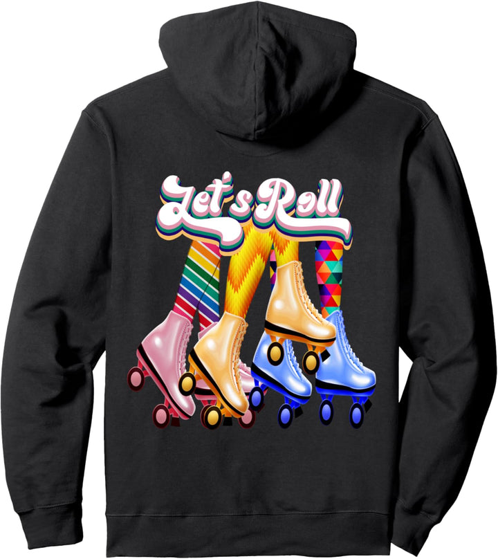 Let's Roll Rollerskates Roller Skates Skater Skating Pullover Hoodie