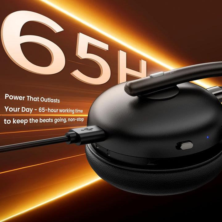 Kabelloses Headset mit Mikrofon für die Arbeit, Bluetooth 5.3 Headset mit Geräuschunterdrückung, kab