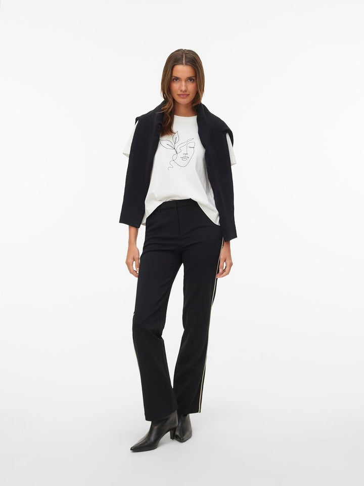 VERO MODA Female Hose VMZAMIRA Mittlere Taille Hose XS / 34L Schwarz, XS / 34L Schwarz