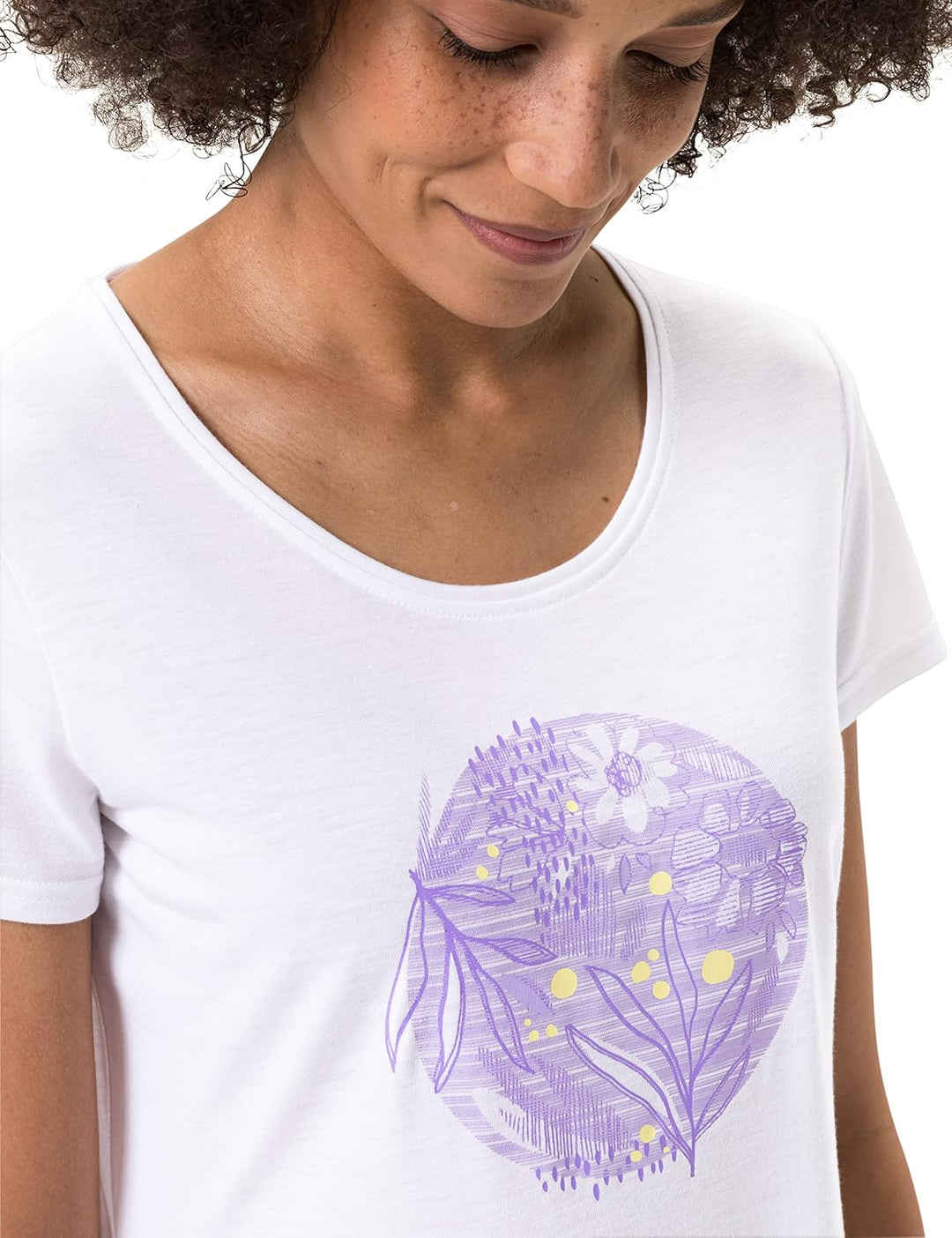 VAUDE Damen Women's Skomer Print T-Shirt Ii T-Shirt (1er Pack) 36 White-white, 36 White-white