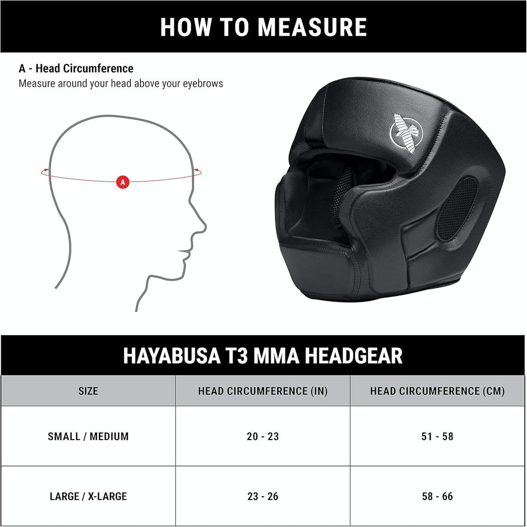 Hayabusa T3 MMA Kopfbedeckung Einheitsgrösse Schwarz, Einheitsgrösse Schwarz